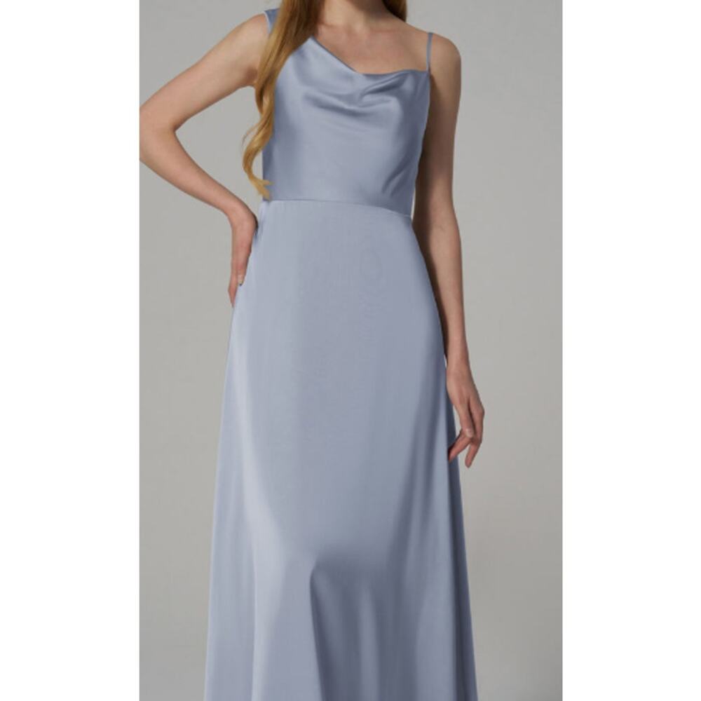 AW BRIDAL SZ 0 XS baby blue Annabella bridesmaid formal party maxi dress B46